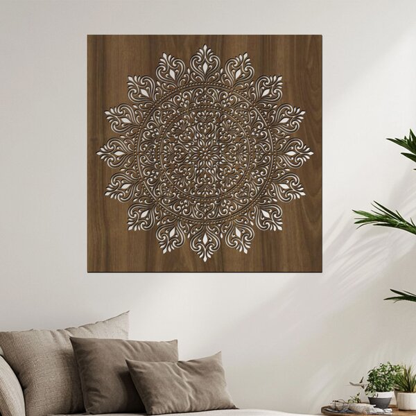Dřevěná mandala Propojení | Rozměry (cm): 40x40 | Zvolte barvu dekoru: Černá