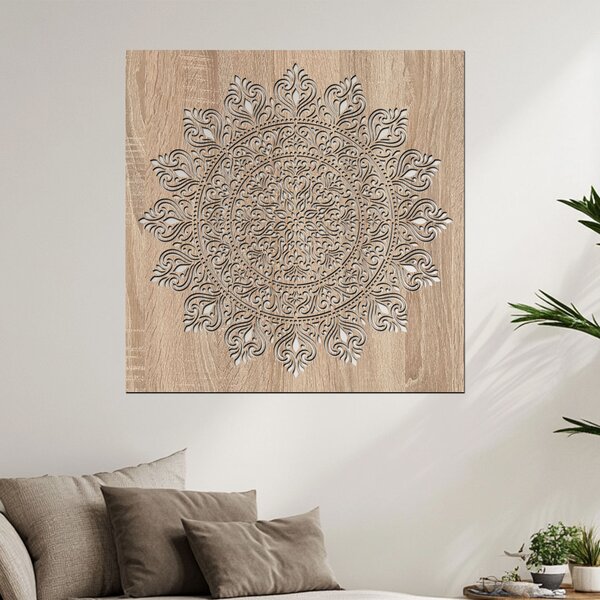 Dřevěná mandala Propojení | Rozměry (cm): 40x40 | Zvolte barvu dekoru: Černá
