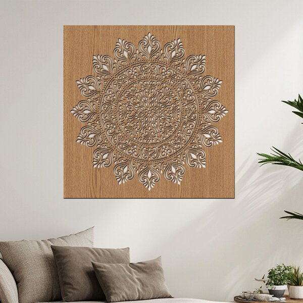Dřevěná mandala Propojení | Rozměry (cm): 40x40 | Zvolte barvu dekoru: Černá