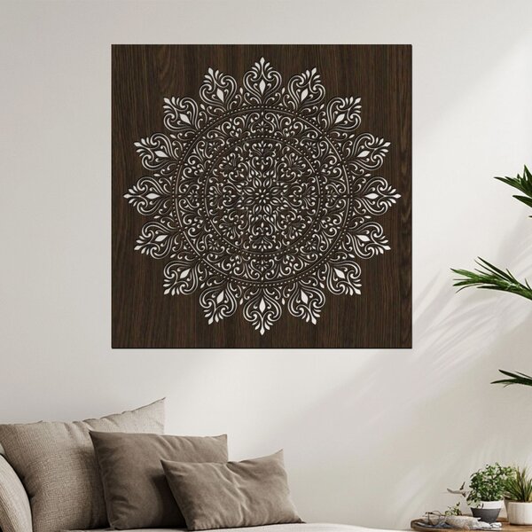 Dřevěná mandala Propojení | Rozměry (cm): 40x40 | Zvolte barvu dekoru: Černá