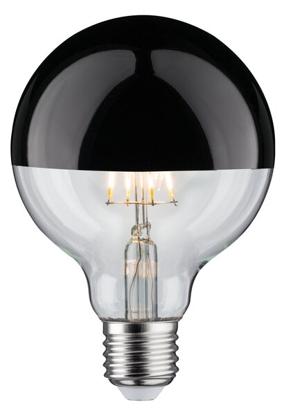 Paulmann 28677 LED žárovka s leskle černým vrchlíkem G95, 6,5W LED 2700K E27 stmívatelná, průměr 9,5cm