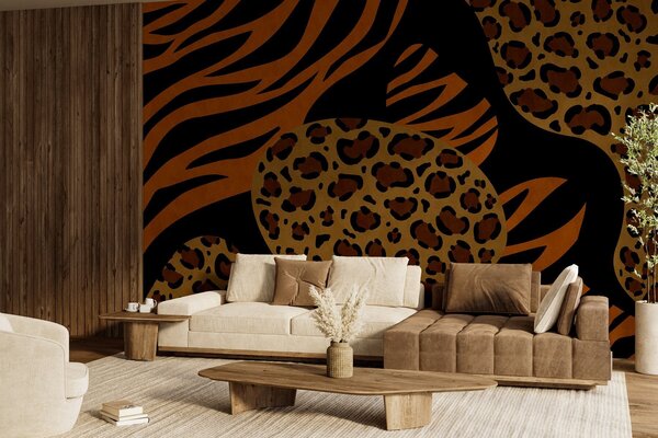 Fototapety Vzory s motivy leoparda a tygra, inspirované divokými zvířaty, Fototapety abstraktní, w05759 : uwalls.cz
