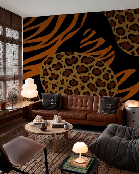 Fototapety Vzory s motivy leoparda a tygra, inspirované divokými zvířaty, Fototapety abstraktní, w05759 : uwalls.cz