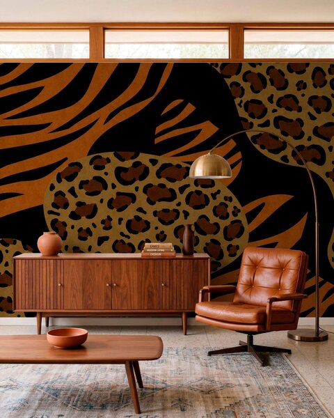 Fototapety Vzory s motivy leoparda a tygra, inspirované divokými zvířaty, Fototapety abstraktní, w05759 : uwalls.cz