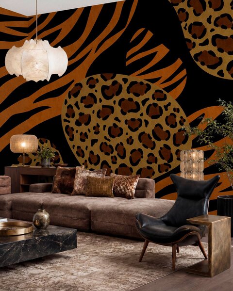 Fototapety Vzory s motivy leoparda a tygra, inspirované divokými zvířaty, Fototapety abstraktní, w05759 : uwalls.cz