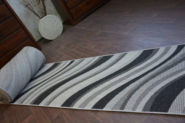 Balta Běhoun Sisal Floorlux 20353 stříbrný černý Šíře: 70 cm