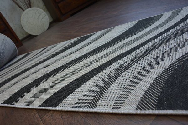 Balta Běhoun Sisal Floorlux 20353 stříbrný černý Šíře: 70 cm