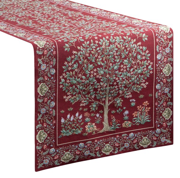 GOBELÍNOVÝ BĚHOUN NA STŮL FESTIVE VERDE1 45X140 CM VZOROVANÝ