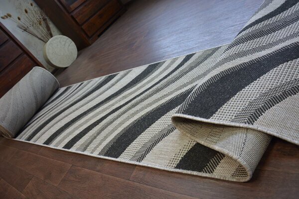 Balta Běhoun Sisal Floorlux 20353 stříbrný černý Šíře: 70 cm