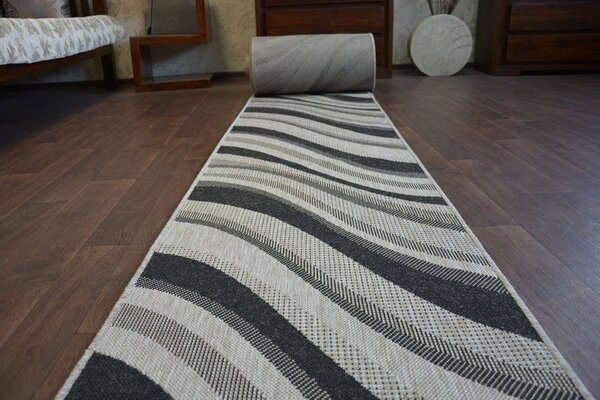 Balta Běhoun Sisal Floorlux 20353 stříbrný černý Šíře: 70 cm