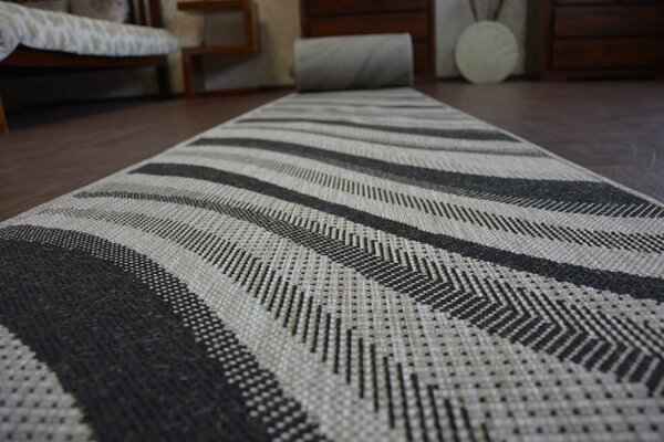 Balta Běhoun Sisal Floorlux 20353 stříbrný černý Šíře: 70 cm