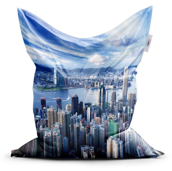 Sablio Sedací vak Classic Město s mrakodrapy - 150x100 cm