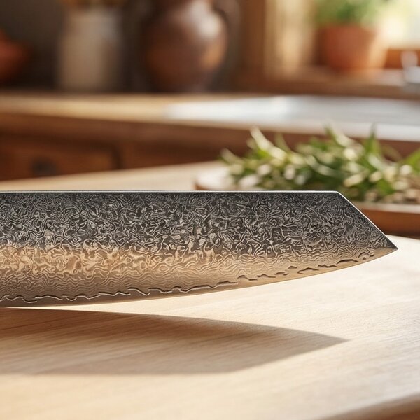 Japonský nůž Kiritsuke z damaškové oceli SaKuRo Ocean Shell 20,3 cm