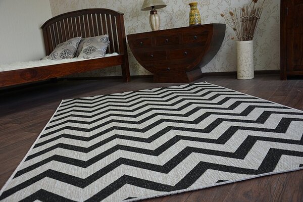 Balta Koberec SISAL FLOORLUX 20340 stříbrný / černý Rozměr: 60x110 cm
