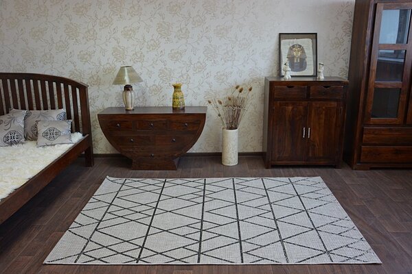 Balta Koberec SISAL FLOORLUX 20508 stříbrný / černý Rozměr: 60x110 cm