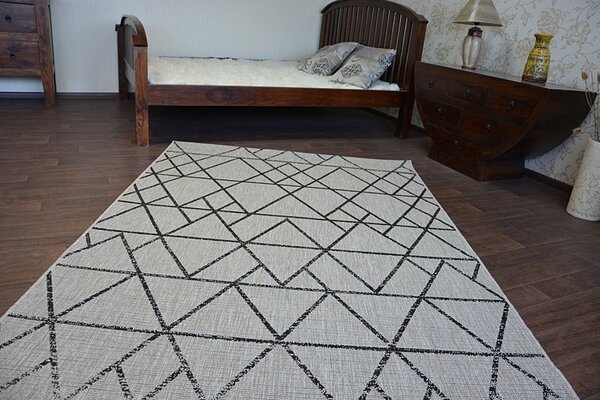 Balta Koberec SISAL FLOORLUX 20508 stříbrný / černý Rozměr: 60x110 cm