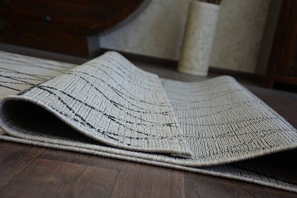 Balta Koberec SISAL FLOORLUX 20508 stříbrný / černý Rozměr: 60x110 cm