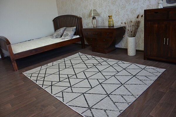 Balta Koberec SISAL FLOORLUX 20508 stříbrný / černý Rozměr: 60x110 cm