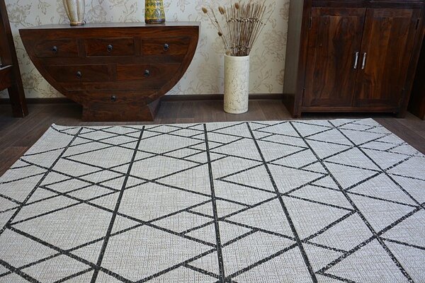 Balta Koberec SISAL FLOORLUX 20508 stříbrný / černý Rozměr: 60x110 cm