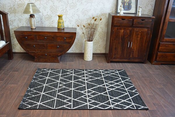Balta Koberec SISAL FLOORLUX 20508 černý / stříbrný Rozměr: 60x110 cm