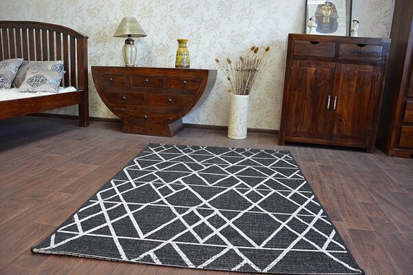 Balta Koberec SISAL FLOORLUX 20508 černý / stříbrný Rozměr: 60x110 cm