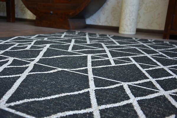 Balta Koberec SISAL FLOORLUX 20508 černý / stříbrný Rozměr: 60x110 cm