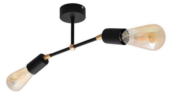 Přisazený lustr ROSETTE 2xE27/15W/230V černá/zlatá