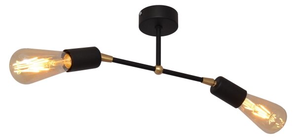 Přisazený lustr ROSETTE 2xE27/15W/230V černá/zlatá