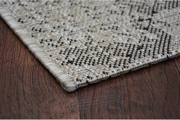 Balta Kusový koberec Sisal FLOORLUX 20491 stříbrný / černý Rozměr: 60x110 cm