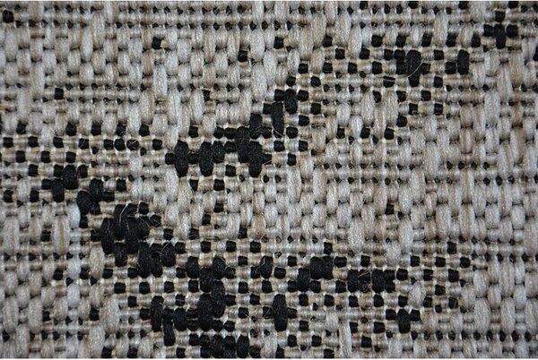 Balta Kusový koberec Sisal FLOORLUX 20491 stříbrný / černý Rozměr: 60x110 cm