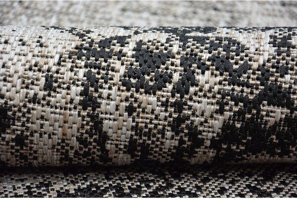 Balta Kusový koberec Sisal FLOORLUX 20491 stříbrný / černý Rozměr: 60x110 cm