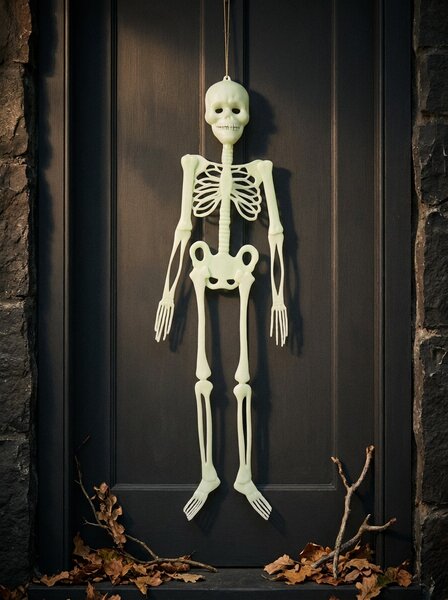 Sinsay - Halloweenská závěsná dekorace ve tvaru kostry - bílá