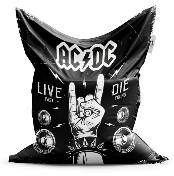 Sablio Sedací vak ACDC Live fast, die young - 150x100 cm