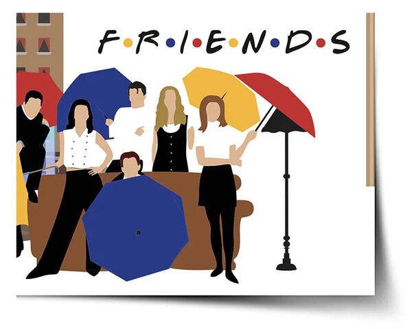 Sablio Plakát Seriál přátelé FRIENDS Gauč u fontány - 60x40 cm
