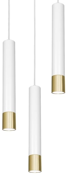 Lustr na lanku NEST 3xGU10/8W/230V bílá/zlatá kulatý