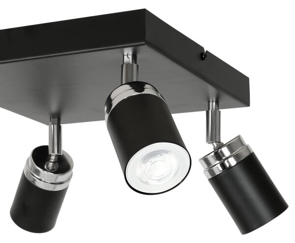 Bodové svítidlo RENO 4xGU10/8W/230V černá/chrom