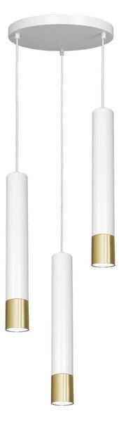 Lustr na lanku NEST 3xGU10/8W/230V bílá/zlatá kulatý