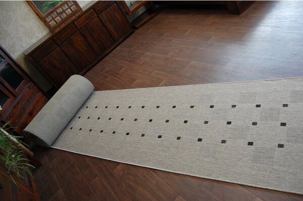 Balta Běhoun Sisal Floorlux 20079 stříbrný / černý Šíře: 80 cm