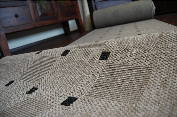 Balta Běhoun Sisal Floorlux 20079 stříbrný / černý Šíře: 80 cm