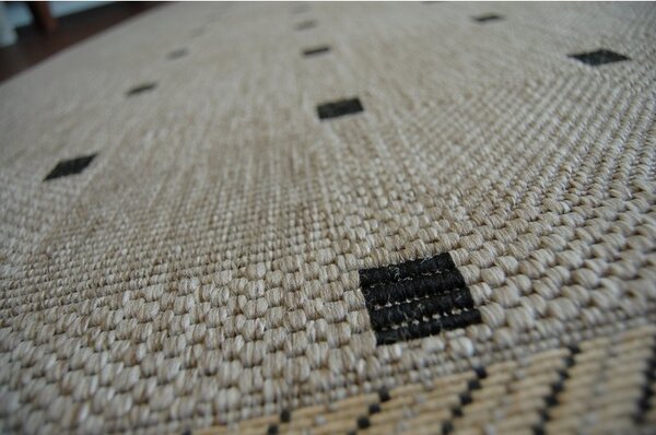 Balta Běhoun Sisal Floorlux 20079 stříbrný / černý Šíře: 80 cm
