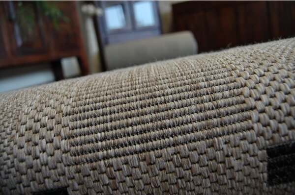 Balta Běhoun Sisal Floorlux 20079 stříbrný / černý Šíře: 80 cm