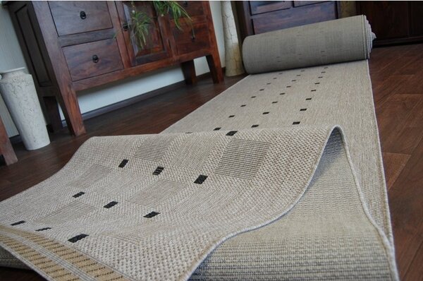 Balta Běhoun Sisal Floorlux 20079 stříbrný / černý Šíře: 80 cm