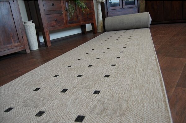 Balta Běhoun Sisal Floorlux 20079 stříbrný / černý Šíře: 80 cm