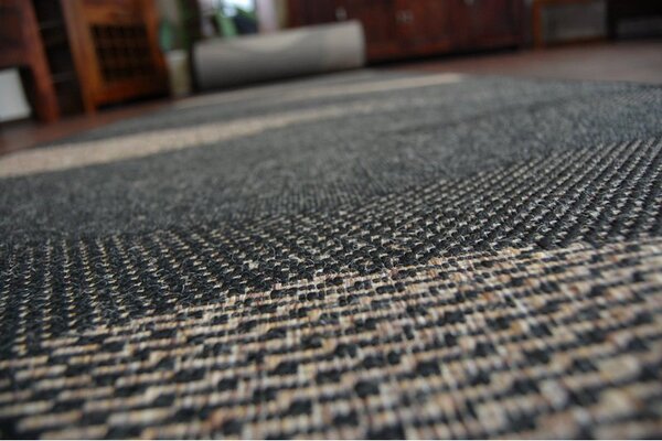 Balta Běhoun Sisal Floorlux 20212 černý / kávový Šíře: 100 cm