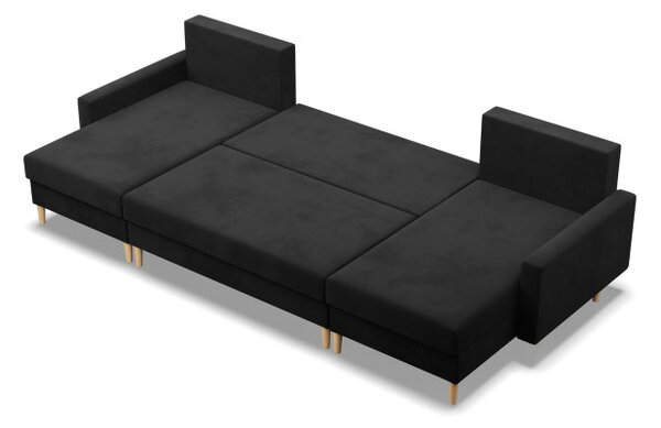 Sedací souprava BLANK Comfort ve tvaru U černá
