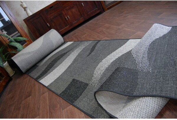 Balta Běhoun Sisal Floorlux 20212 černý / stříbrný Šíře: 70 cm
