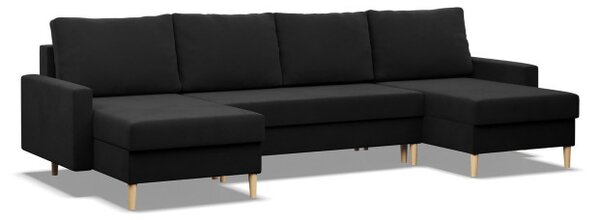 Sedací souprava BLANK Comfort ve tvaru U černá