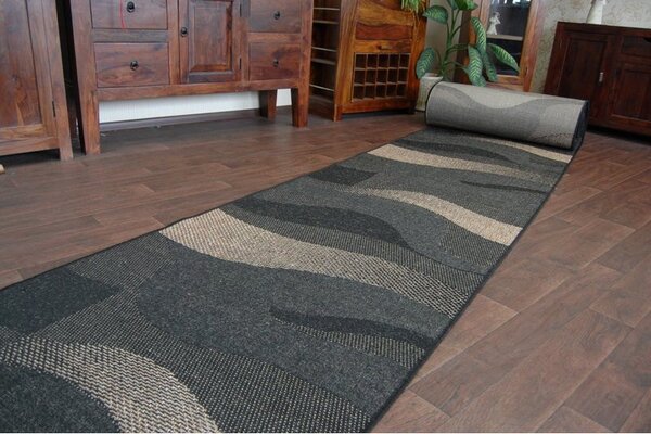 Balta Běhoun Sisal Floorlux 20212 černý / kávový Šíře: 100 cm