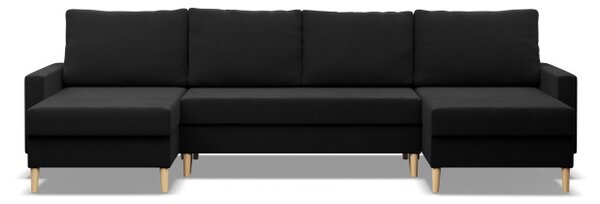 Sedací souprava BLANK Comfort ve tvaru U černá
