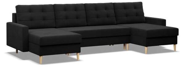 Sedací souprava BLANK Comfort ve tvaru U černá